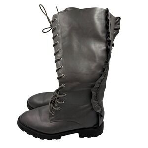 Victorian Style Lace Up Knee High Boots Whimsigoth Dark‎ Academia 7.5